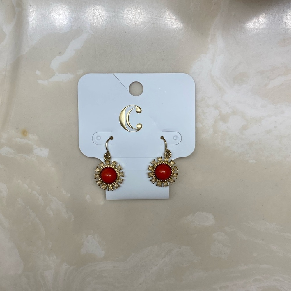Charming Charlie Small Gold Sun Hoop Earrings